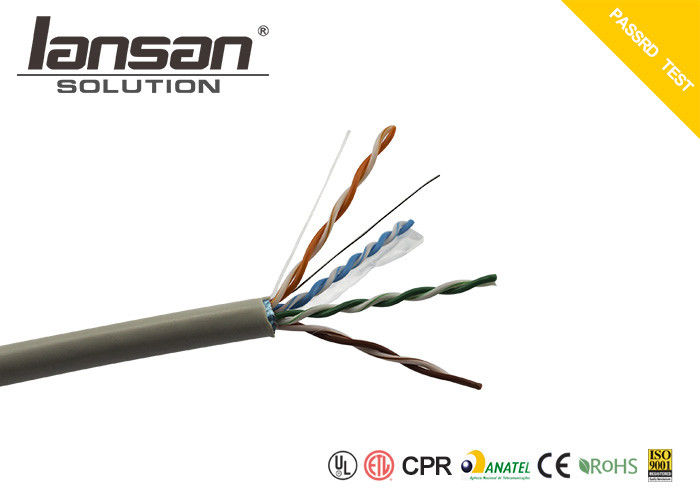 Solid Bare Copper Cat5e Lan Cable 24awg 305m Box 4 Pair Ftp Pvc Customized Jacket