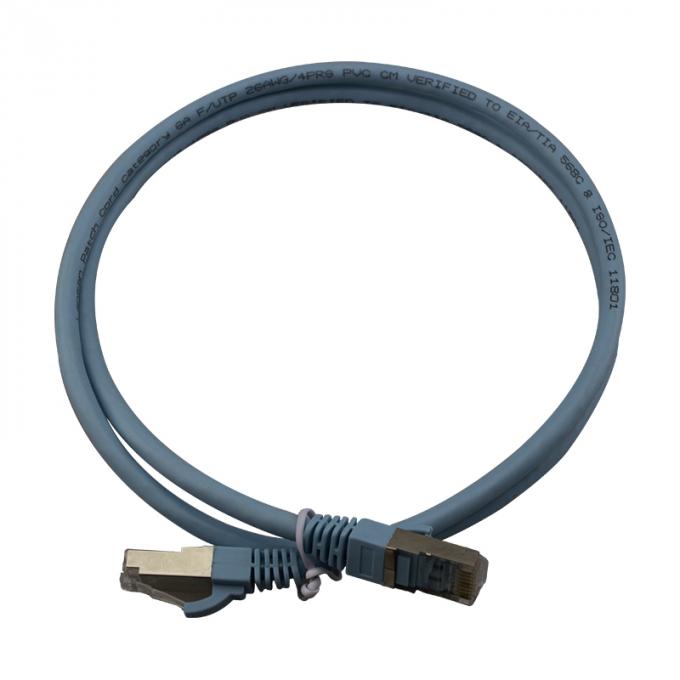 Grey Color Cat6a Network Cable Round Shaped RJ45 With PVC Jacket Material 0