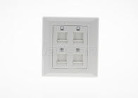Four Port Anti Dust RJ45 Keystone Jack Faceplate 86 * 86mm For Cabling Subsystem