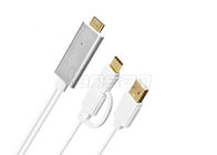 2 In 1 Micro USB / Type C To HDMI Adapter For Type C Phone / Samsung