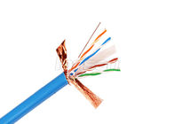 100% Copper Indoor / Outdoor Cat6 Lan Cable Blue Jacket 305m HDPE Insulation