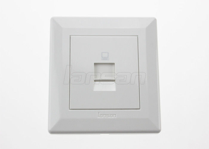 ABS Network Cable Assembly UK Type Cat5e / Cat6 One Port Faceplate