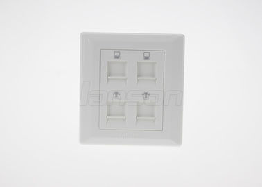 Four Port Anti Dust RJ45 Keystone Jack Faceplate 86 * 86mm For Cabling Subsystem