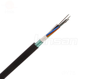 Outdoor Black PE OM3 Fiber Optic Cable 12 Core Multimode Loose Tube 1000 Meters