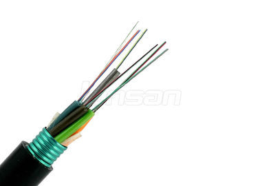One Layer PE Jacket Armoured Outdoor Cable , GYFTS Single Mode Armored Fiber Cable