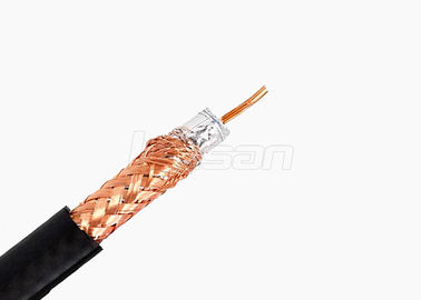 60% Braiding Coverage Indoor Coaxial CCTV Cable , RG6 Bare Copper Coaxial Cable BC