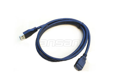 Blue PVC Jacket High Speed USB Cable , USB 3.0 Male To Female Data Cable