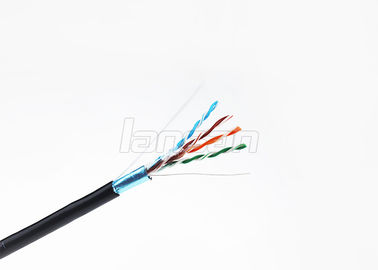 PVC + PE Jacket CAT5E FTP Cable , Waterproof 24AWG 2 Pair Shielded Cable