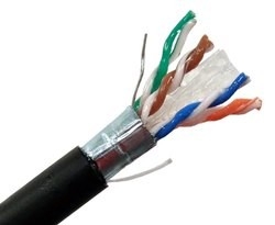 Indoor Outdoor Cat6 Lan Cable 23AWG CCA Conductor HDPE Insulation PVC Jacket