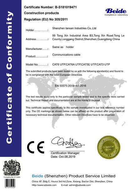 China SHENZHEN LIANXUN INDUSTRIES CO., LTD. certification
