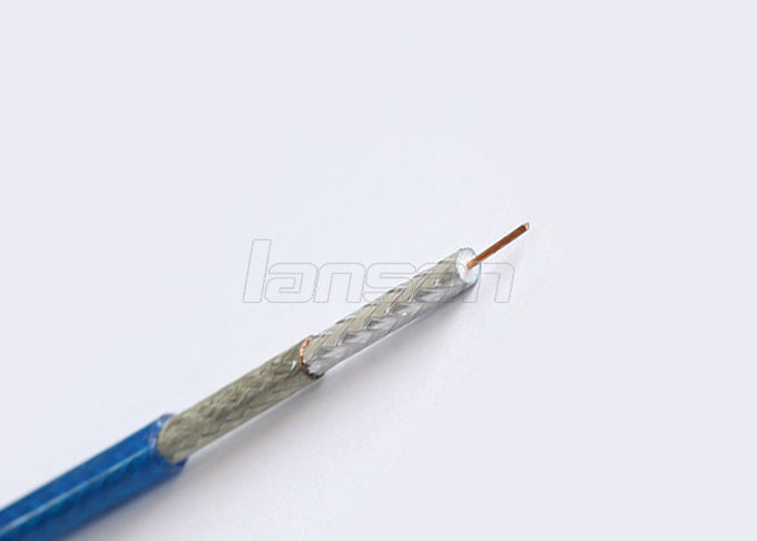 89% Braiding Coverage Indoor outdoor Coaxial TV Cable , RG59+2C Bare Copper Coaxial Cable 1