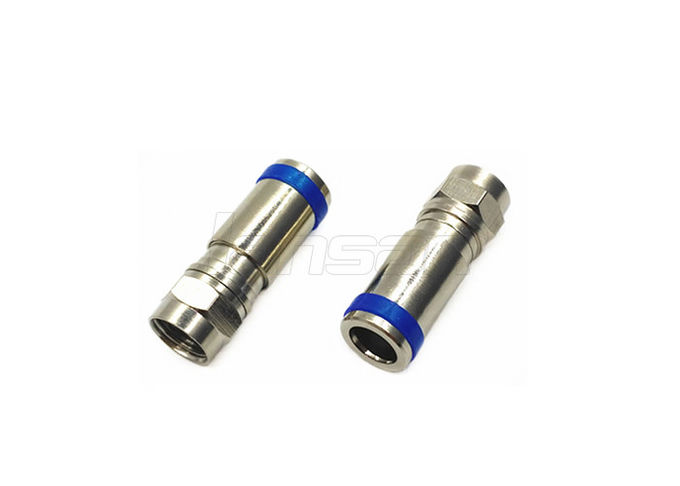 Twist On CCTV Male Coaxial Cable Compression F Connector For TV Transmission 0