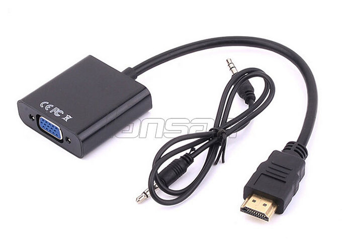 Length Customized Special Cables Bare Copper 1080P HDMI To VGA Converter Cable With Audio 0