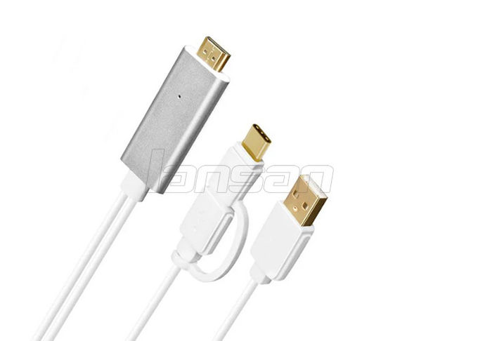 2 In 1 Micro USB / Type C To HDMI Adapter For Type C Phone / Samsung 0