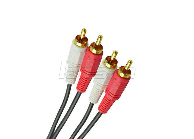 Round Wire RCA Audio Cable , Audio Video Cables 2RCA 3RCA Cable 2R / 3R 0