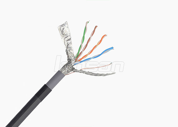 Customized 0.5mm CCA Cat5e Lan Cable 1000 Ft SFTP 24 Awg Shielded Cable 0