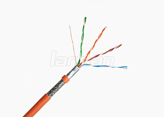305m/1000ft 4 Pair Twisted Cable , 0.50 Solid Bare Copper Cat5e SFTP Cable 0