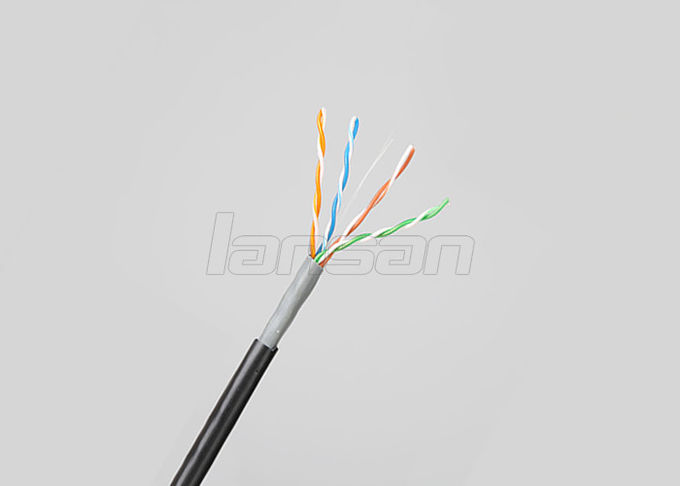 Computer 4 Pairs UTP Cat5e Lan Cable 0.50mm Pure Copper PVC + PE For CCTV System 0