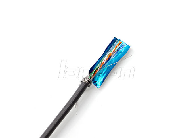 Twisted 350MHz 24AWG SFTP Cat5E Lan Cable Bare Copper HDPE 0