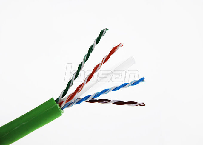 High Speed Transmission Cat6A Lan Cable Rohs Jacket PE Insulation 1000ft / 305m 0