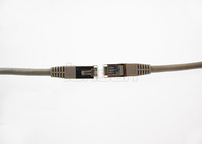 Round CAT6A SSTP Cable , 568B Pure Copper Patch Cord LSZH 1m RJ45 Connector 0